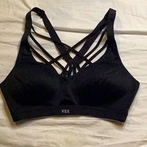 VSX VICTORIA’S SECRET BLACK STRAPPY SPORTS BRA SZ.34C